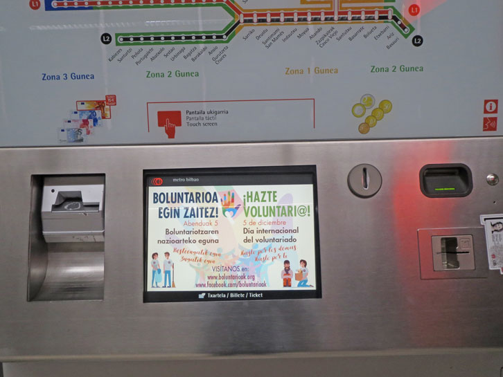 Voluntariado - Publicidad máquinas de Metro Bilbao