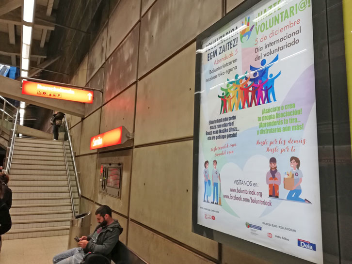Voluntariado - Publicidad en las estaciones de Metro Bilbao