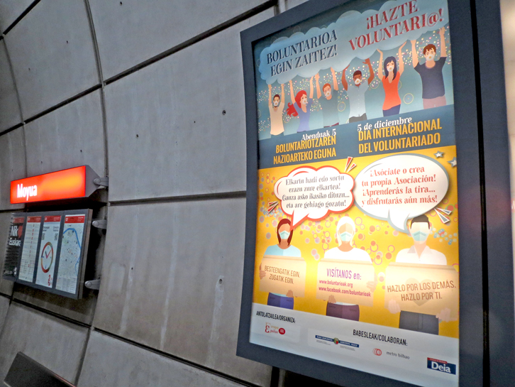 Voluntariado - Publicidad en Metro Bilbao - Estación Moyua